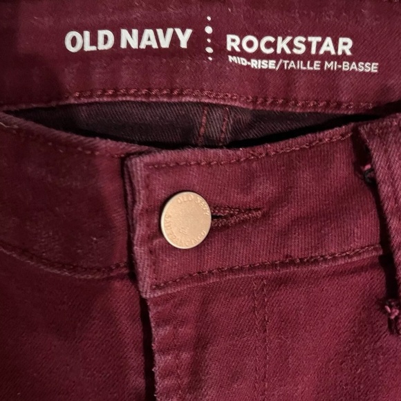 Old Navy Rockstar Mid Rise Skinny Jeans Red Women’s 5 Regular - Picture 3 of 6